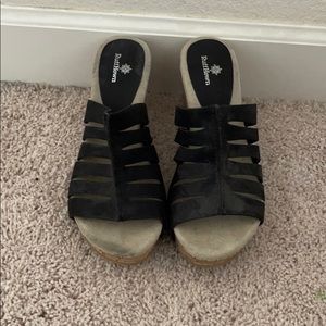 Black Swede platform sandals